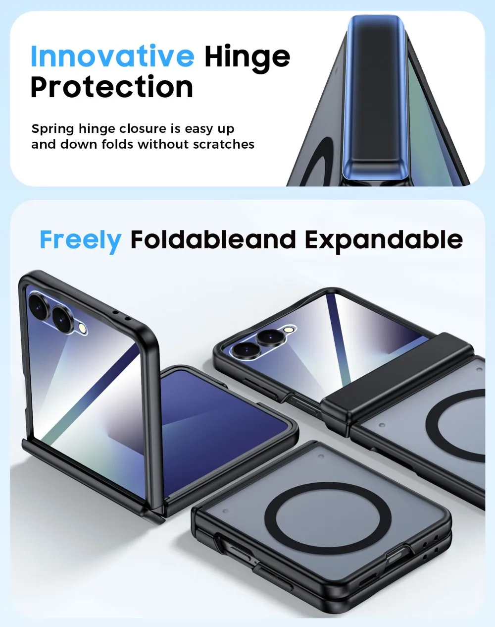 

Чехол для Motorola Razr 60 Ultra, жесткий прозрачный средний шарнир, магнитная беспроводная зарядка, защитная задняя крышка для Razr 60, корпус