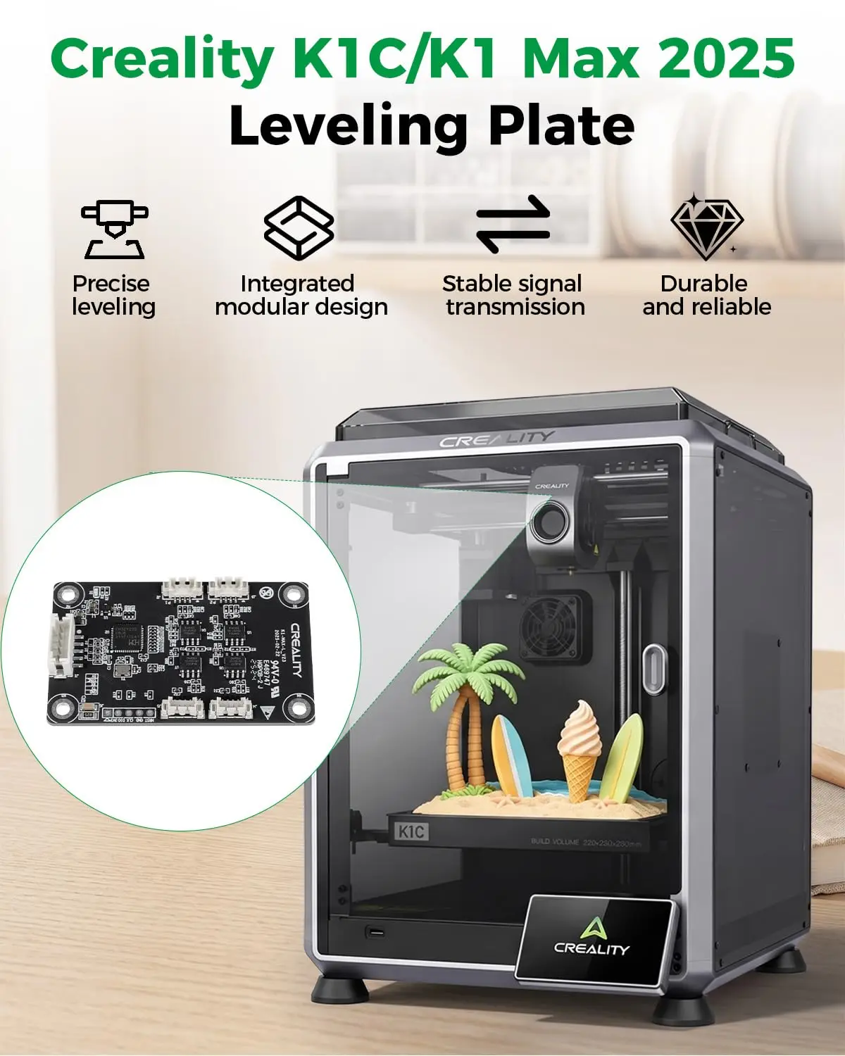 

Creality Official K1C/K1 Max 2025 Leveling Plate Bed Leveling Control Board Auto Bed Leveling Sensor PCB for K1C/K1 Max 3D Print