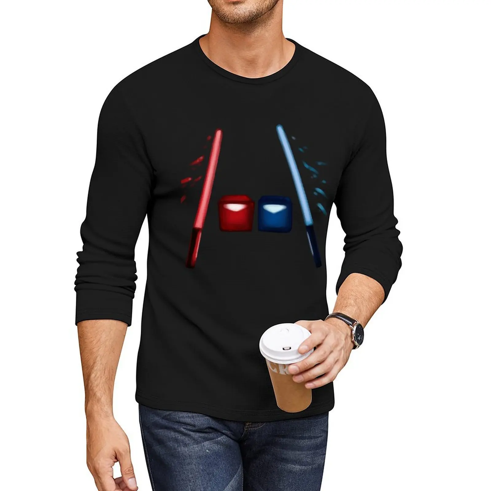 

Artsy Beat Saber Long T-Shirt anime boys white t shirts plus size t shirts tees clothes for men