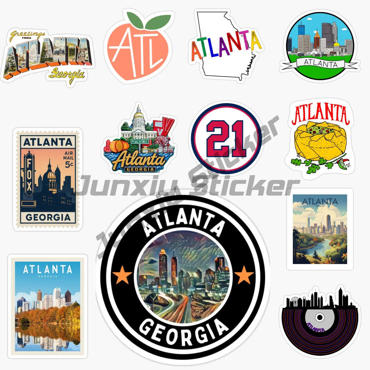 

ATLANTA Georgia Car Stickers Vinyl Waterproof Graffiti Sticker for RV VAN Occlusion Scratch Motorcycle Decal