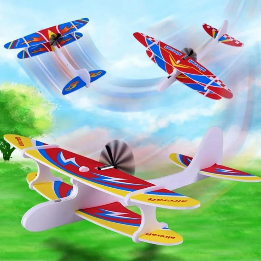 with LED Light Outdoor Electric Foam Glider Ligthweight Popular Hand Airplanes Capacitor Multistyles Aircraft Plane Model