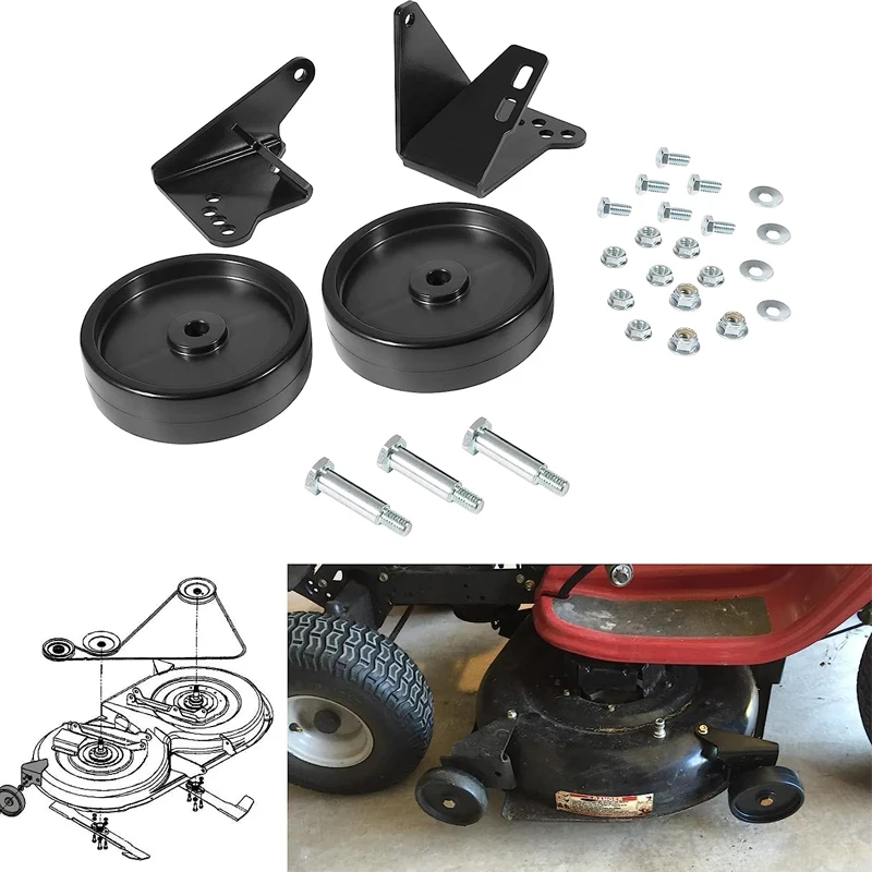 OEM-190-183 Deck Wheel Kit Fits for MTD Lawn Tractor 38-Inch and 42-Inch Decks 2009 and Prior - Steel