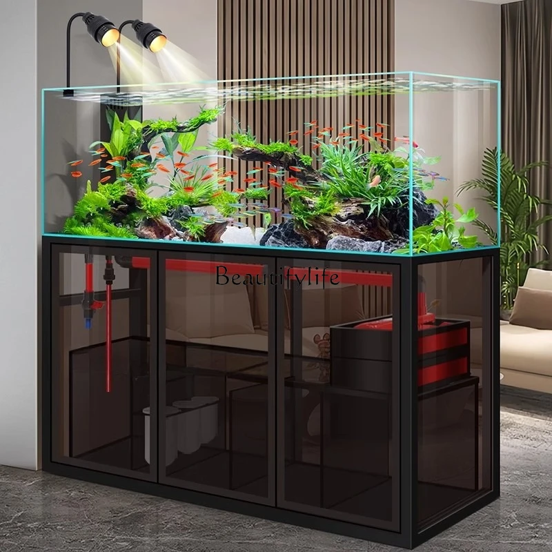

Stream tank fish tank living room bottom filter water-free ecological landscaping medium and small aquarium