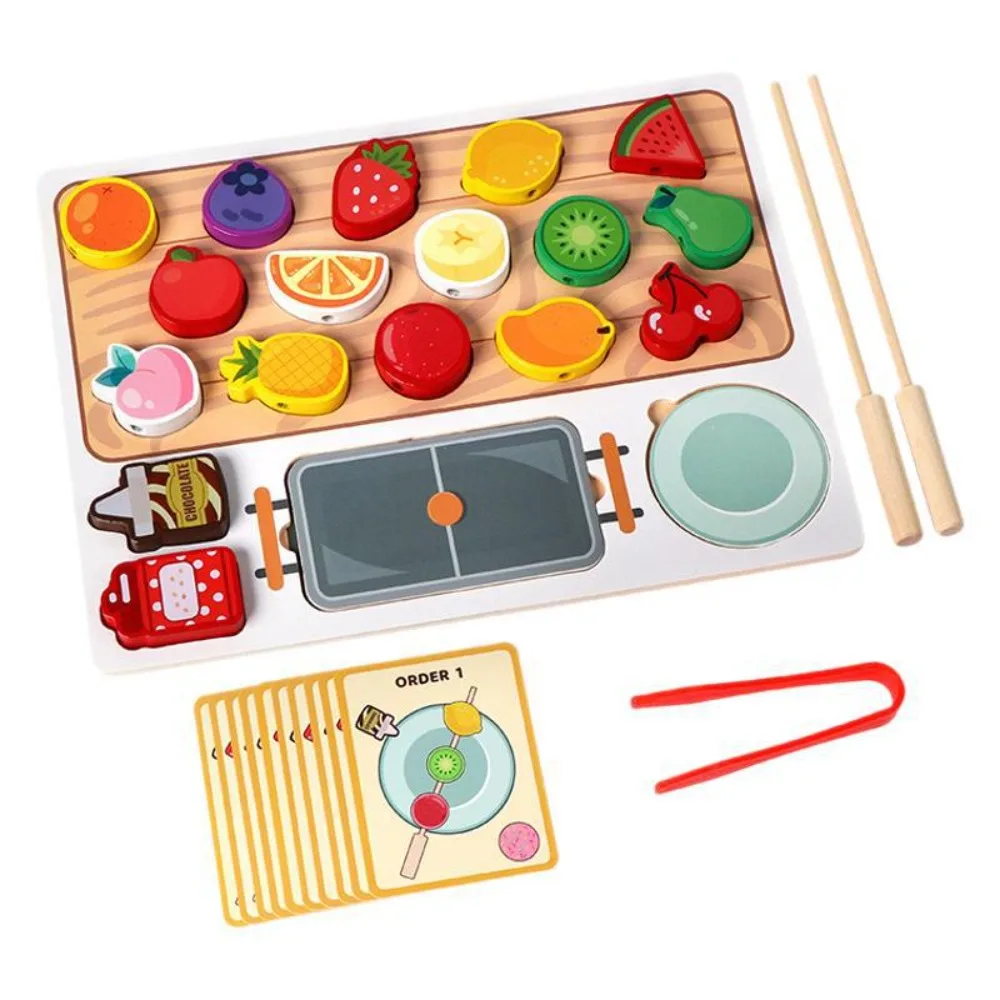 

Interactive Wooden Fruit Toy Simulation Food Play House Toddler Fruit Matching Toy Cognitive Pretend Play