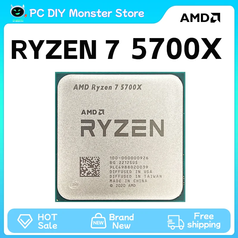 Processador amd novo ryzen 7 5700x r7 5700x 3.4ghz 8 núcleos 16 threads cpu 7nm l3 = 32m soquete processador de jogos amd am4 pроathaneссор