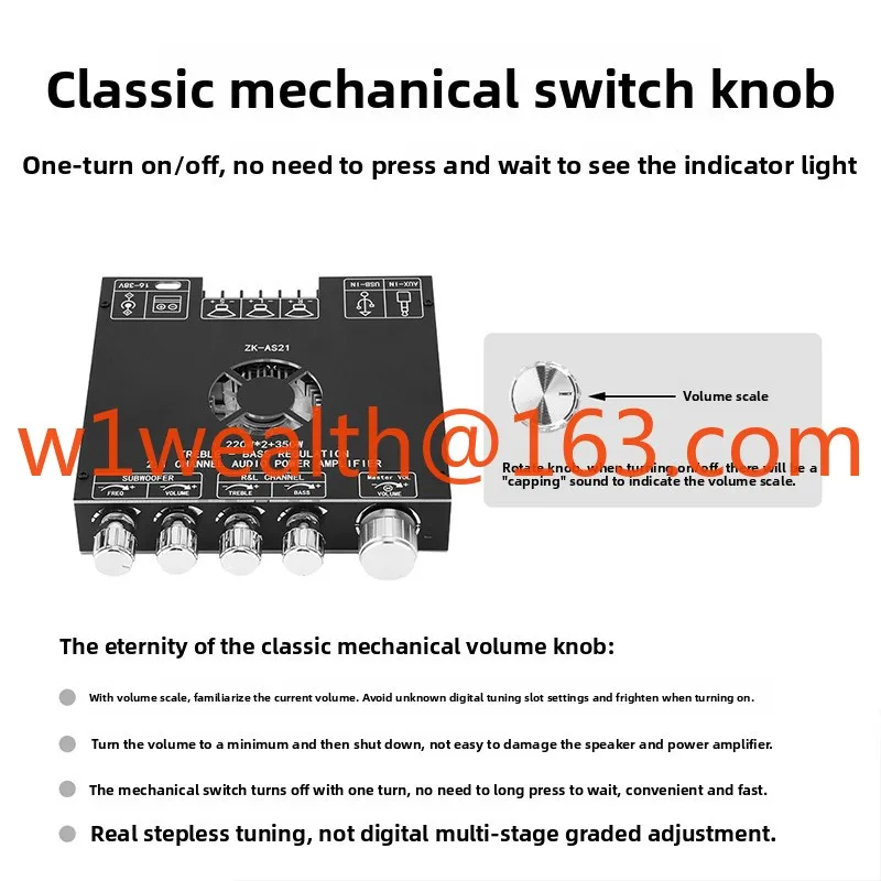 ZK-AS21 2.1 قناة TPA3255 بلوتوث مكبر كهربائي رقمي لوحة تركيبية عالية ومنخفضة لهجة باس 220WX2 #3