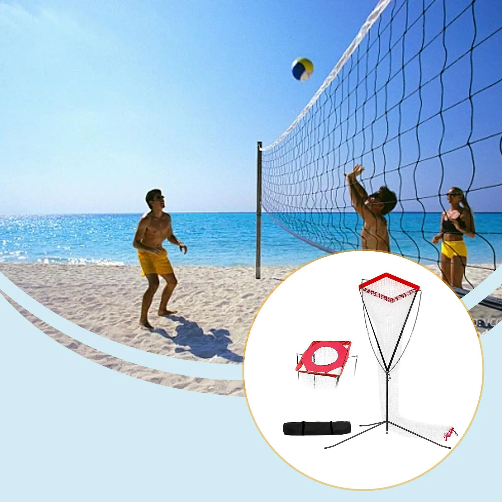 adjustable-volleyball-training-net-system-with-ball-collector-portable-practice-mesh-for-indoor-outdoor