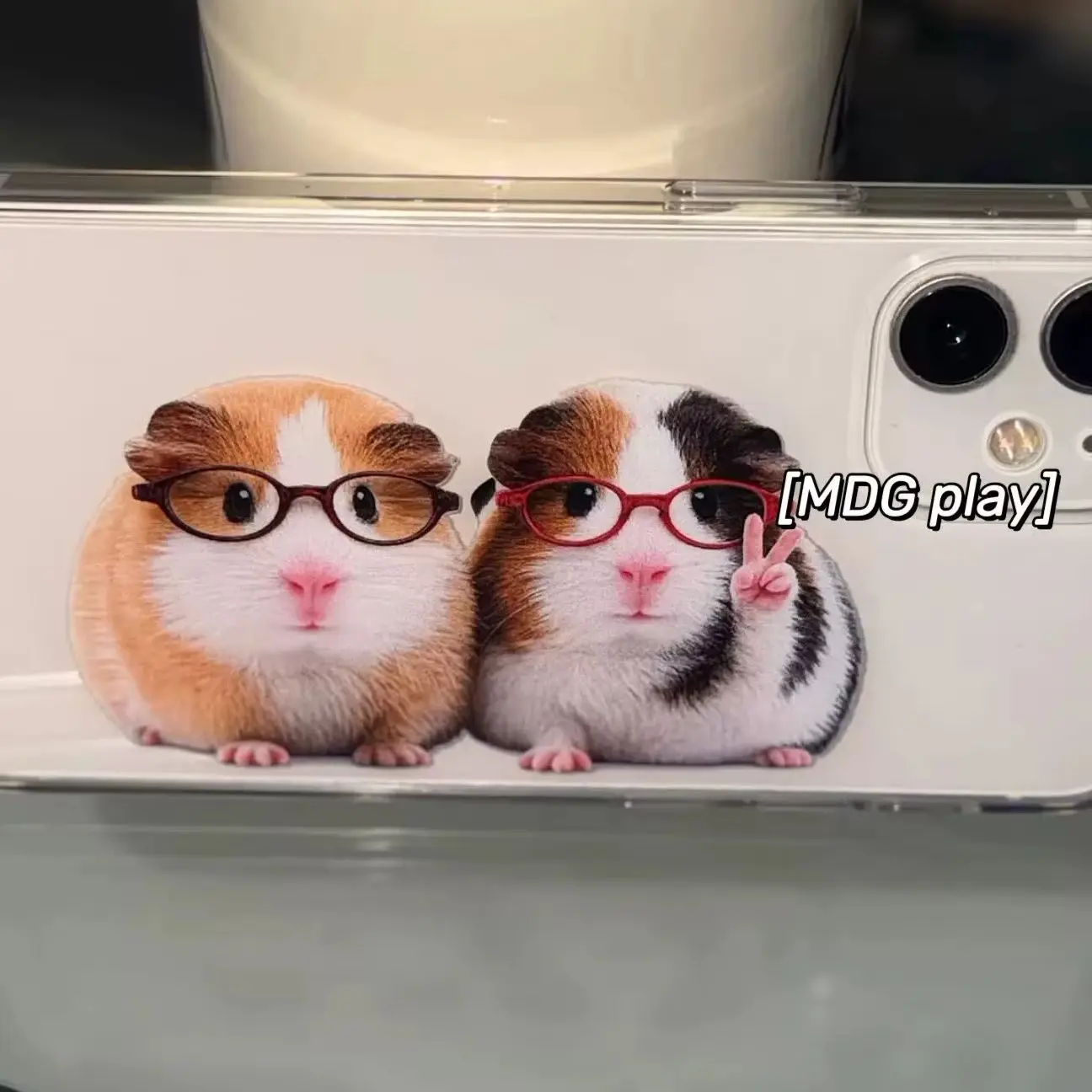 Funda para teléfono con diseño de conejillo de Indias, estilo coreano, adorable y divertida, para iPhone Ultra 18, 17 Air, 16, 15, 14, 13, 12, 11, X, XR, XS Max, Pro Max, Mini, Plus, estilo Y2K.
