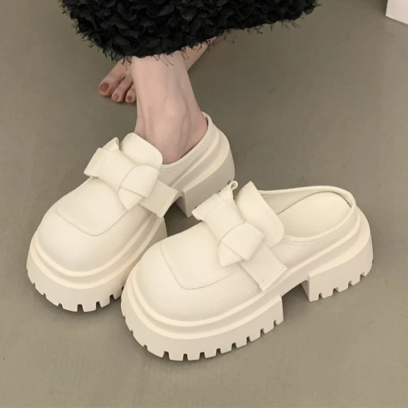 

Platform Women Mules Shoes Flats Fashion Slippers Casual Cozy Dress Woman Sandals 2025 Classic Slides Slingback Sandalias Mujer