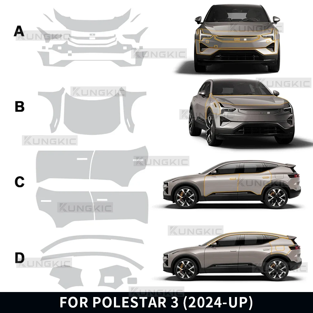 

TPU Anti-Scratch Protective Film For Polestar 3 2024 2025 Car Body Sticker Paint Protection Film PPF Transparent Exterior Film