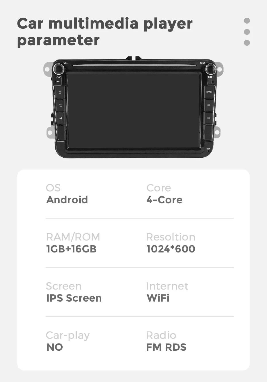 MEKEDE Android 8 pouces autoradio pour VW POLO GOLF PASSAT B6 JETTA Skoda TIGUAN TOURAN SHARAN Caddy GPS lecteur multimédia FM stéréo