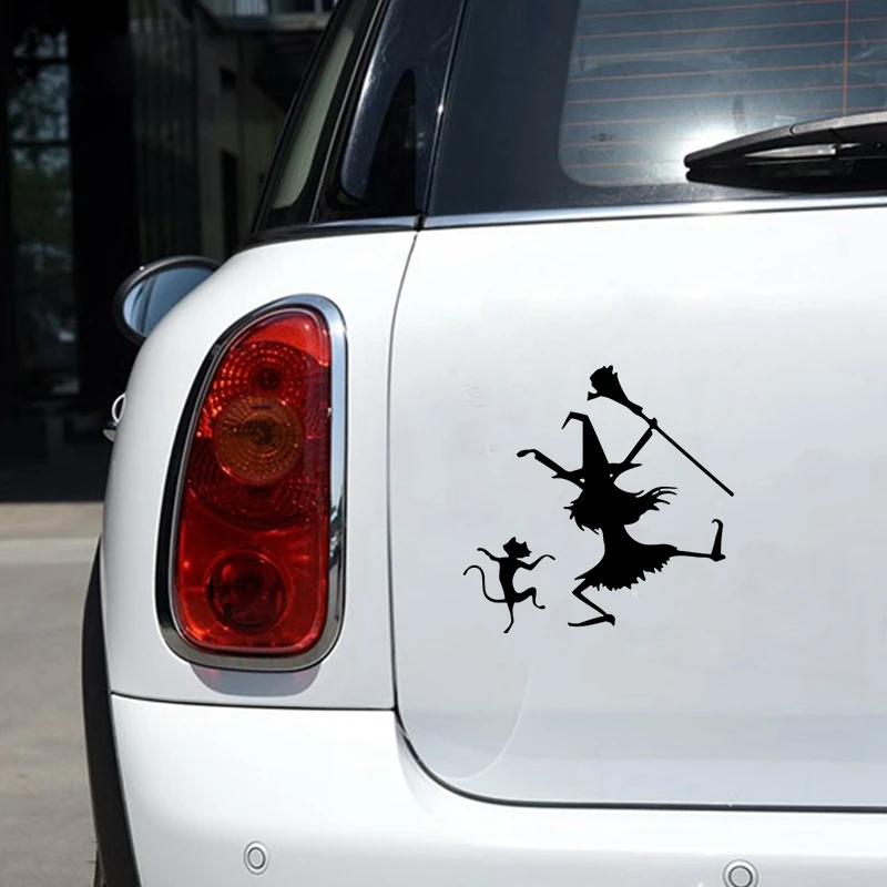 

Car Sticker 3D Dance Witch and Cat Decoration S Funny Vinyl Styling Decal Motorcycle On 15cm* 14.2cm