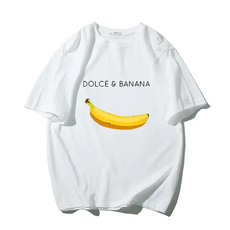 Dolce Banana T-Shirt Men's Printed Cotton Short Sleeve T-Shirt Luxury Brand Women's Clothing Women's  Street T-Shirt Soft