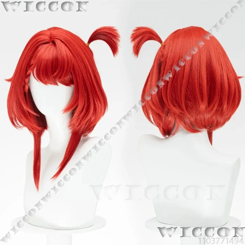 

a7d@Tribbie Trianne Trinnon Game Honkai: Star Rail Cosplay Prop Short Red Wig 3.Ver Women Girl Cute Loli Halloween Outfit Custom