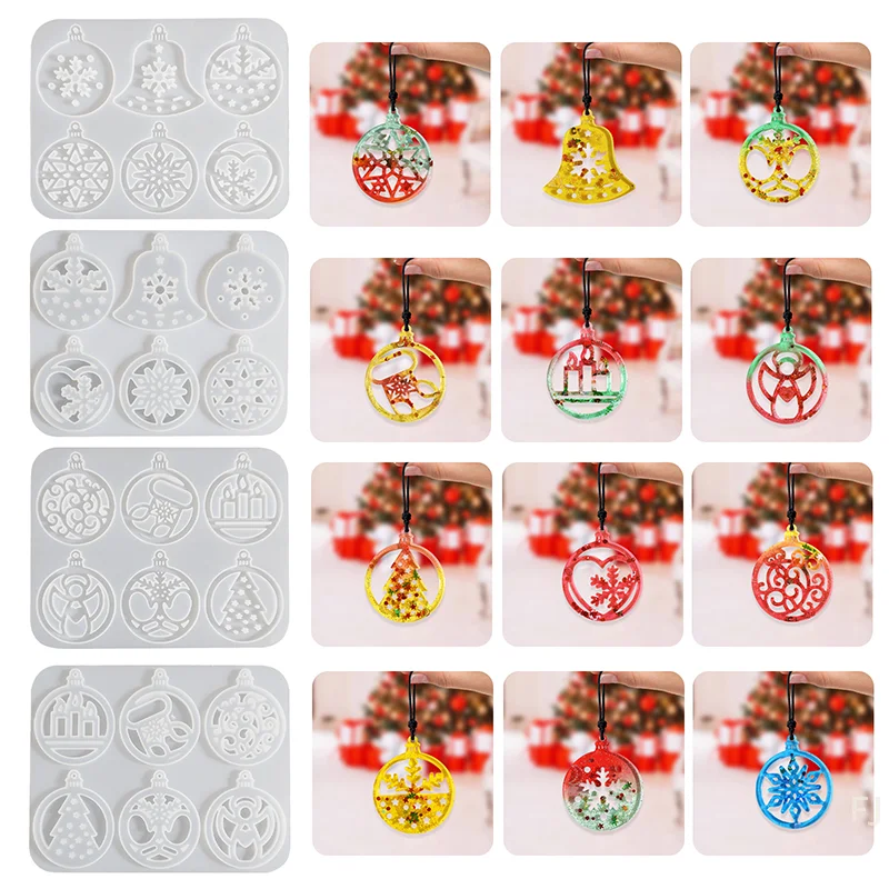 

[YU]Christmas Series Pendant Ornament Epoxy Resin Silicone Mold DIY Jewelry Keychain Decoration Supplies