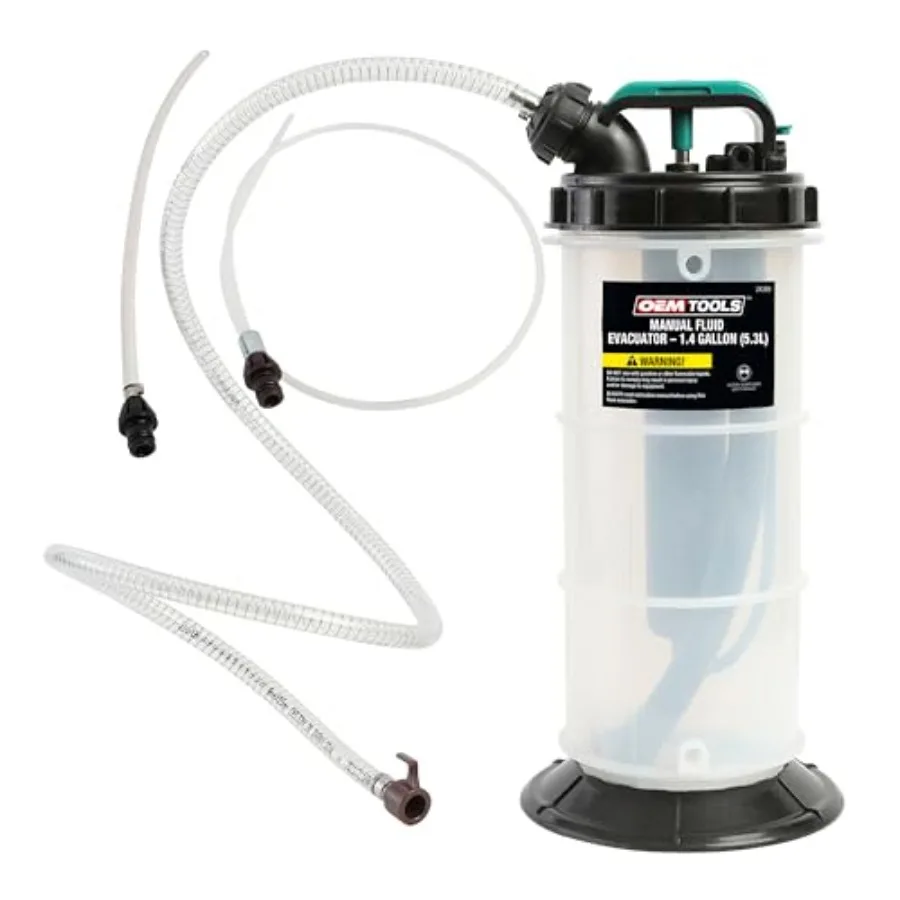 

Manual Fluid Extractor Pump with 1.4 Gallon 5.3L Capacity Ideal for Oil Coolant and Transmission Fluid Extraction Includes 2 Di