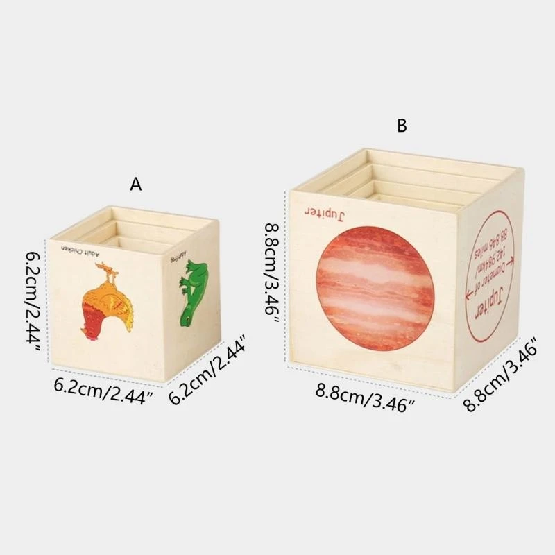 Stacking Cubes For Toddler Stacking Block Wooden Stacking Boxes Nesting 15UB
