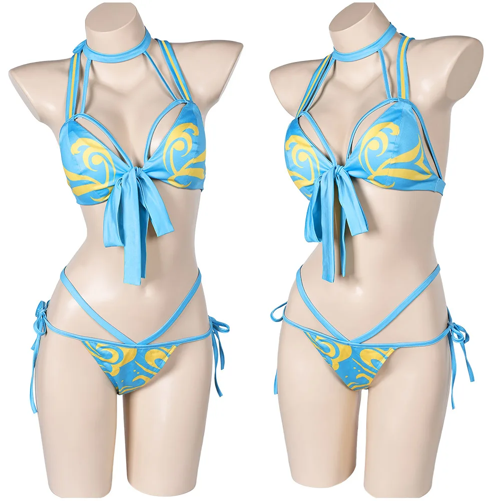 Chun Li Cosplay Street cos Fighter Fantasy Game SF Costume Swimsuit Disguise For Women Adult sexy bikini Halloween Carnival Suit