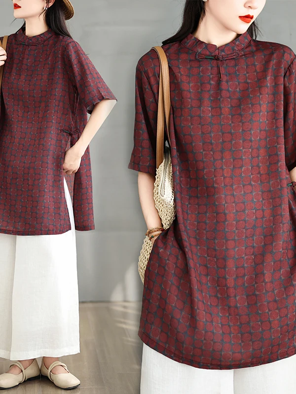 

Новинка лета, большие размеры, утягивающий хлопок и лен с принтом, женские средней длины с открытым разрезом на пуговицах, неисправная защита от солнца