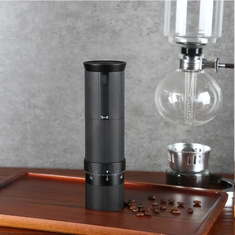 

New Small Electric Coffee Grinder Portable Grinder, Aluminum Alloy Body Stainless Steel Grinding Core Outdoor Home Use