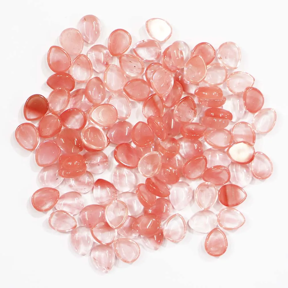 10*8MM Natural Stone Agate Crystal Water Droplets CAB Cabochon Fashion Charm Beads DIY Jewelry Making Necklace Accessories 50Pcs