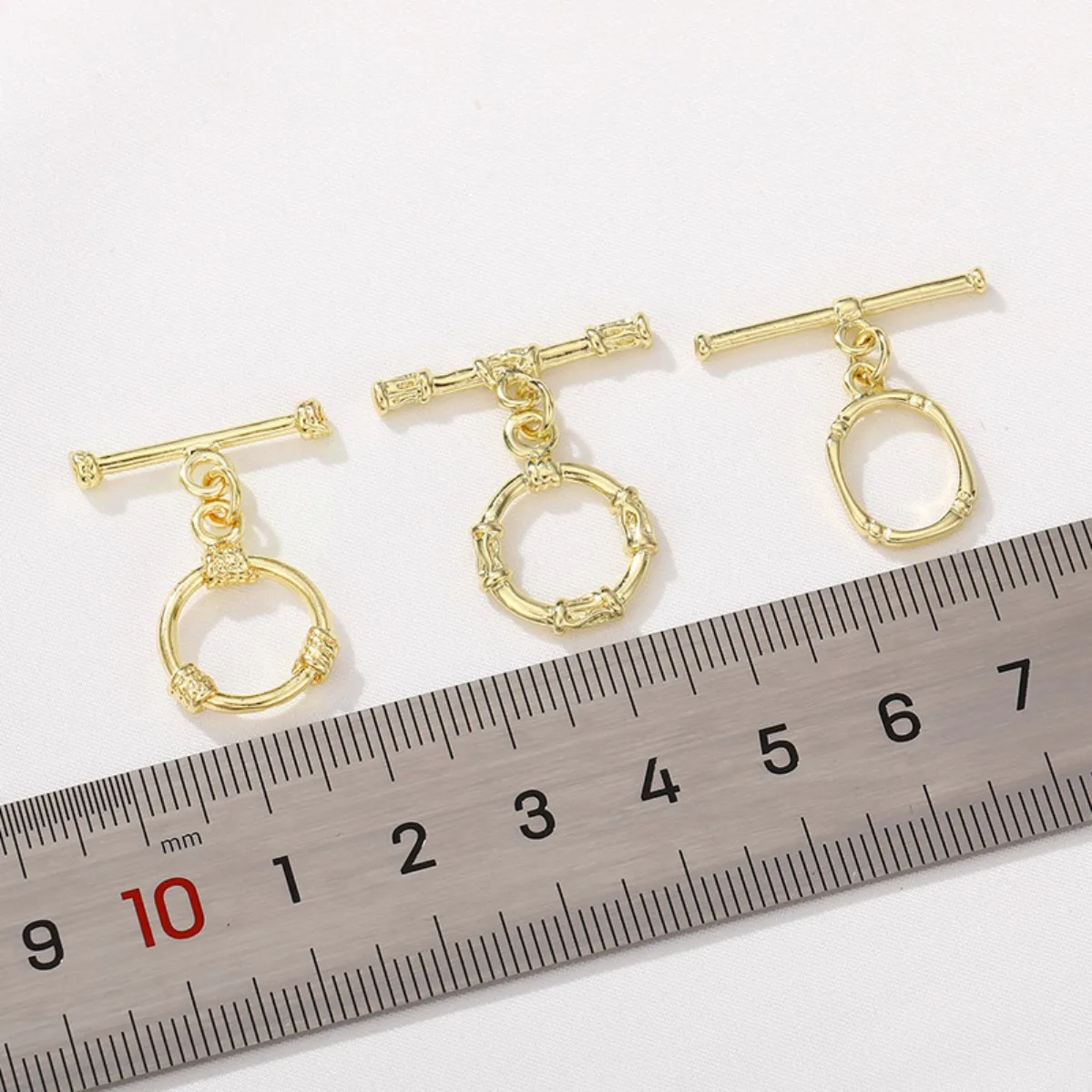 14K Gold Plated Love Round Square Thread OT Buckle DIY Bracelet Necklace Connection End Buckle Jewelry Findings