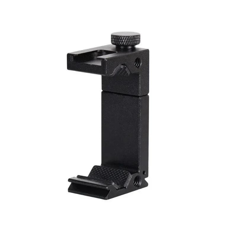 

Aluminum Tripod Mount Cold Shoe Mount Support Vertical And Horizontal Metal Phone Clip With Hot Shoe