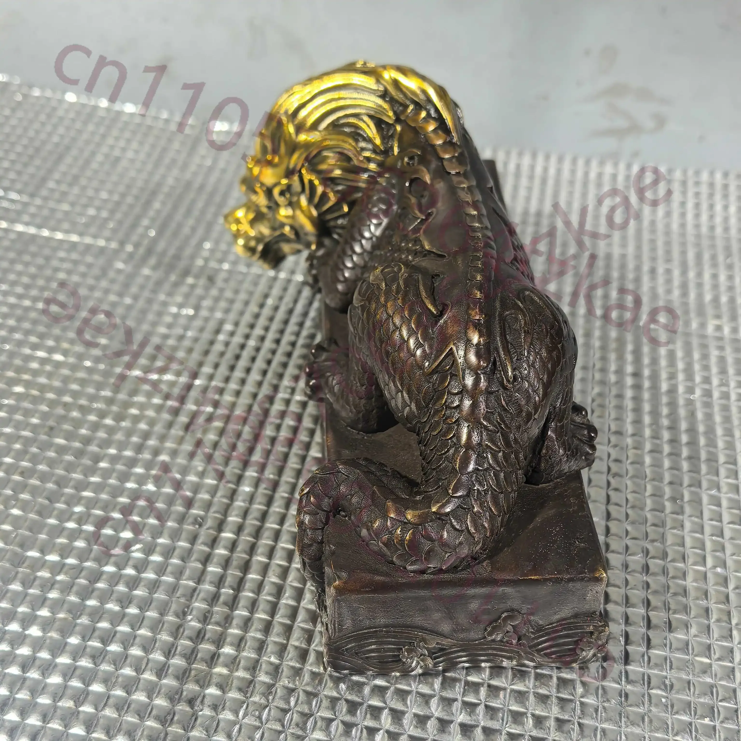 Chinese Folk Collection of Old Pure copper pit viper town water beast ornaments for home living room