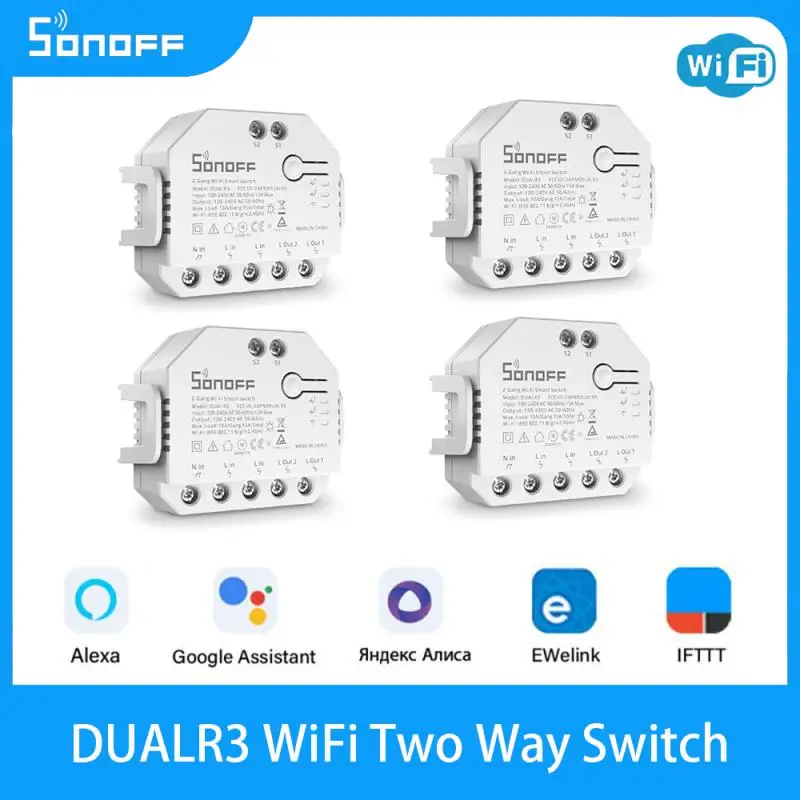 

SONOFF DUAL R3 WiFi Smart Switch Dual Relay Module DIY Power Metering Switch Smart Home Control via eWeLink Alexa Google Home