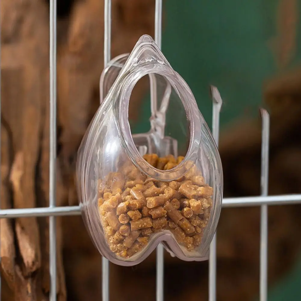 

Wall Hanging Bird Food Cup Anti Splashing Detachable Bird Feeding Bowl Plastic Transparent Parrot Feeder Drinker