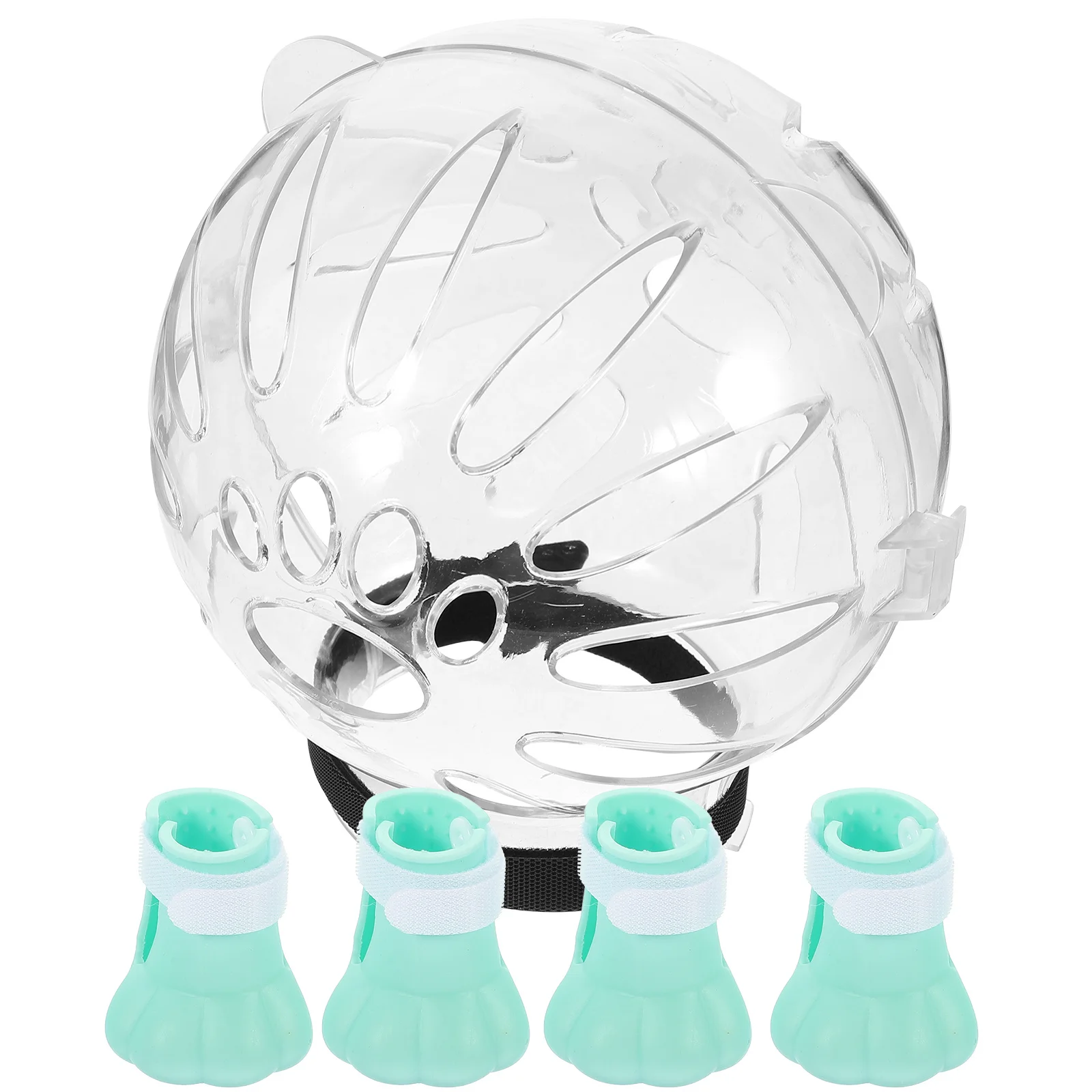 

1 set Cat Clear Silicone Adjustable Recovery Hood For Cats After Surgery Prevent Licking Chewing Scratching Breathable