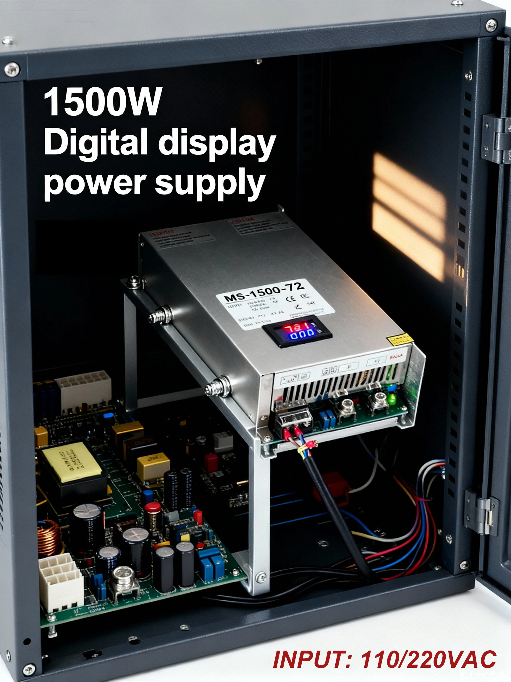 MS 1500W Digital Display Power Supply Adjustable 12V 13.8V 15V 24V 30V 36V 48V 60V 68V 72V 80V 150V 200V 110/220V AC DC SMPS