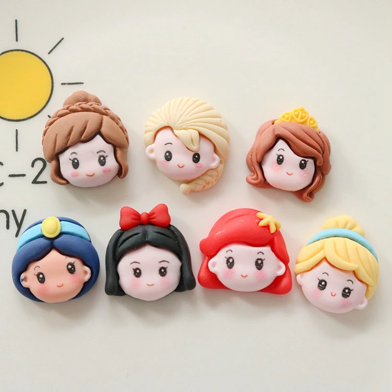 10 Pcs New Cute Cartoon Princess Series Flat Back Resin  Scrapbooking DIY Jewelry  Craft Decoration Accessorie