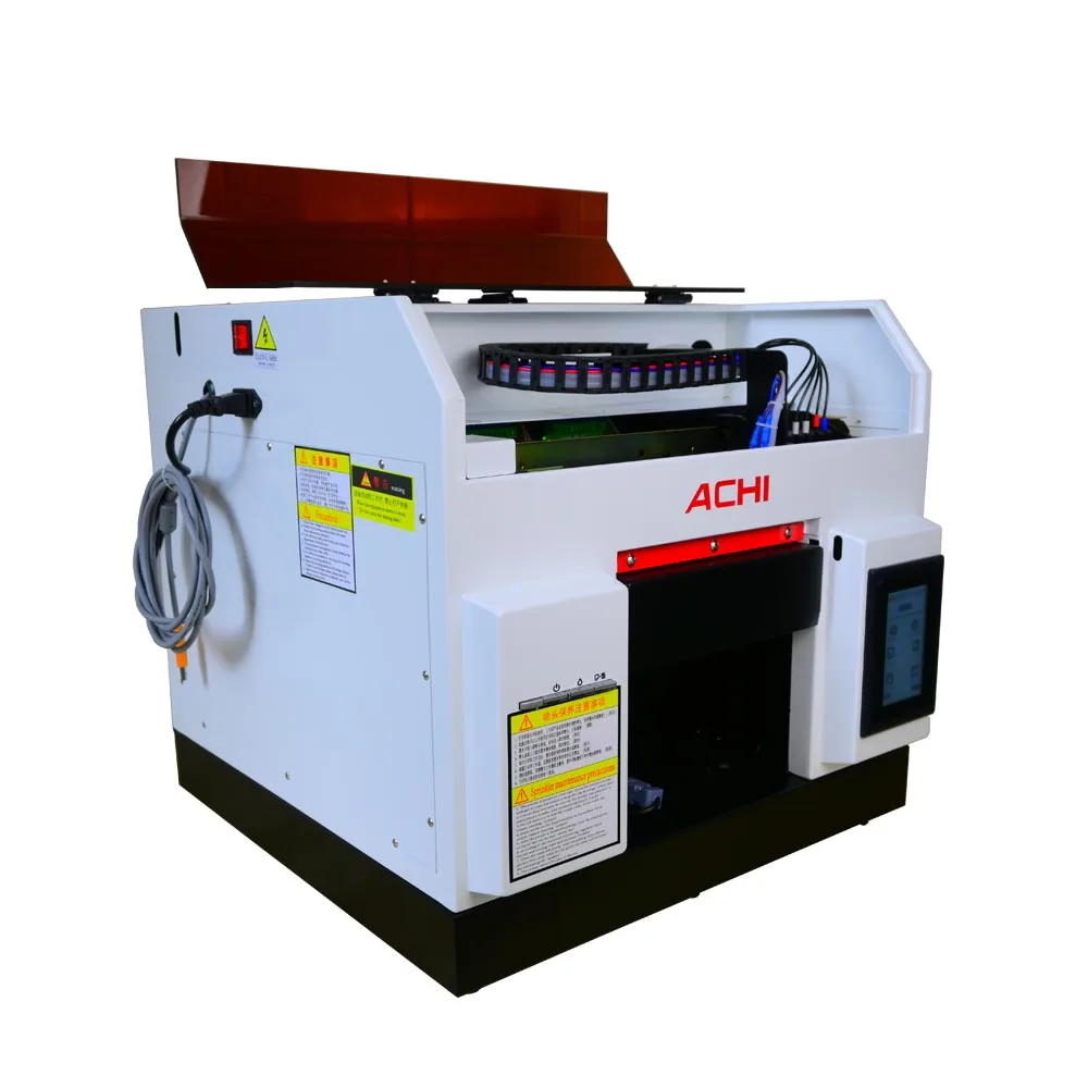 ACHI A4 L800 UV-Drucker mit Tinte LED Digital A3 R1390 Flachbettdruckmaschine für Glas-Telefonhülle Holz Metallflaschenzylinder