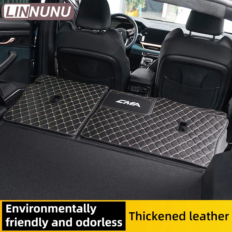 LINNUNU Fit for Geely Monjaro Manjaro KX11 Xingyue L Leather Car Rear Seat Backrest Cushion Anti Dirt Protective Anti Kick Pad