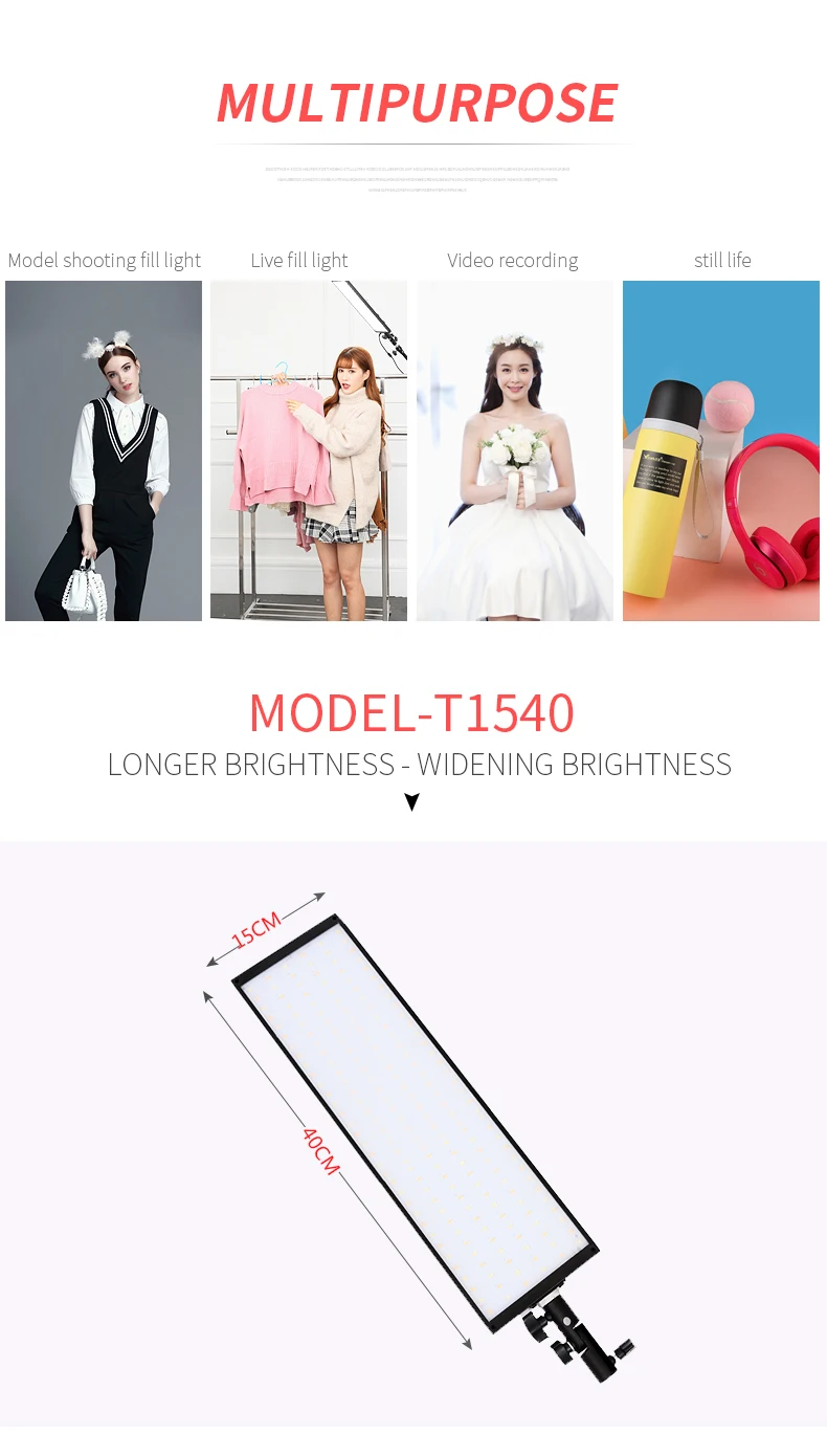 40 سنتيمتر 72 واط 3200 كيلو-5500 كيلو استوديو الصور مجموعة الإضاءة عكس الضوء ، 1xLed لوحة الإضاءة ، 1x إمدادات الطاقة ، إضاءة التصوير الفوتوغرافي #3