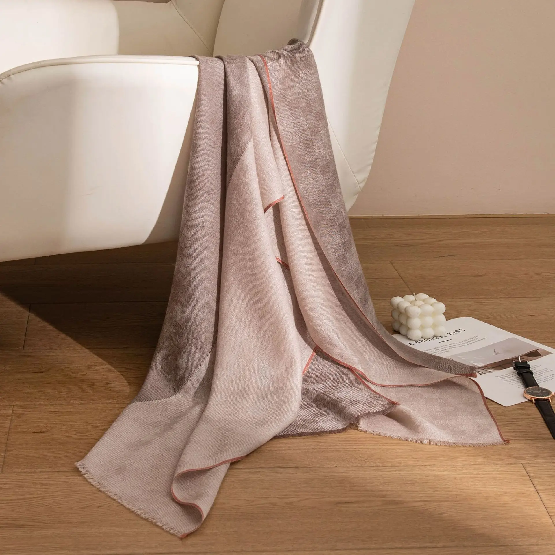 Écharpe en cachemire pur pour hommes et femmes, nouveau cadeau haut de gamme, Simple et polyvalent, chaud, Style Couple, châle, 4w984, automne hiver