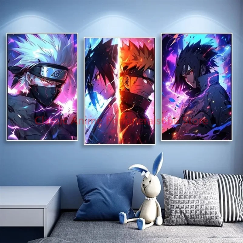 Naruto Decoration Painting, Esports Room, Game Hall, Naruto Sasuke Kakashi Uchiha Itachi Hanging Painting, Bedroom Mural