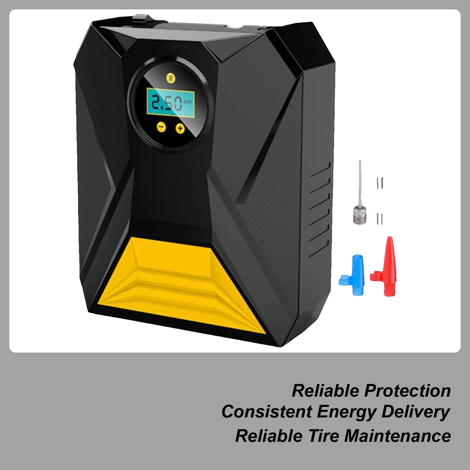 

Воздушный компрессор, воздушный насос для автомобильных шин, 12 В, электрический цифровой дисплей, манометр, беспроводной для грузовика, автомобиля, мотоцикла, велосипеда