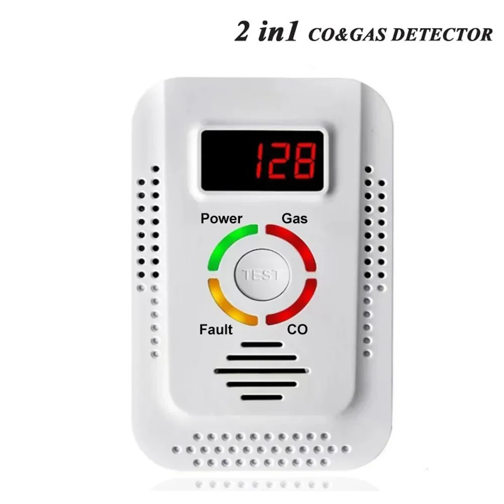 Natural Gas Detector And Carbon Monoxide CO Detector, Combustible Gas Leak Detector Monitor For Co, Lpg, Methane In Kitchen
