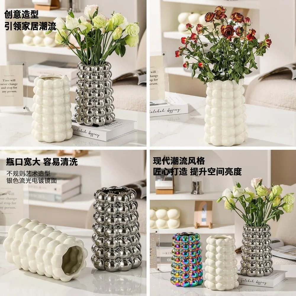 

Nordic Ceramic Vase for Home Decor, Modern Flower Arrangement, Hydroponic & Dried Flower Art Vase