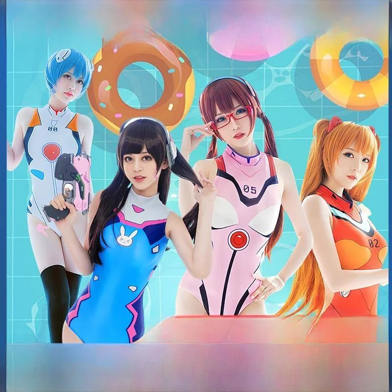 

Conservative Style One-Piece Swimsuit Panty Design Halloween Costume Women's Slimming Belly Covering Bath Suit