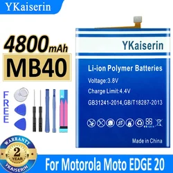 4800mAh YKaiserin Battery MB40 For Motorola Moto EDGE 20 XT2143-1 Bateria