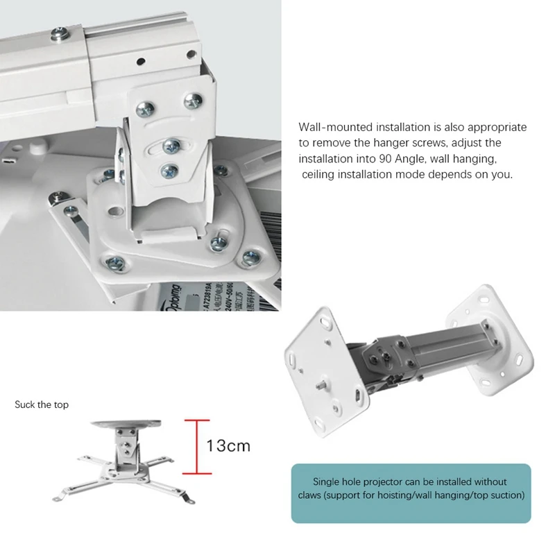 Projector Bracket Ceiling Mounting Bracket,Tilted Retractable For Inch 1/4 Screw Hole,30Cm Claw Pitch Projector