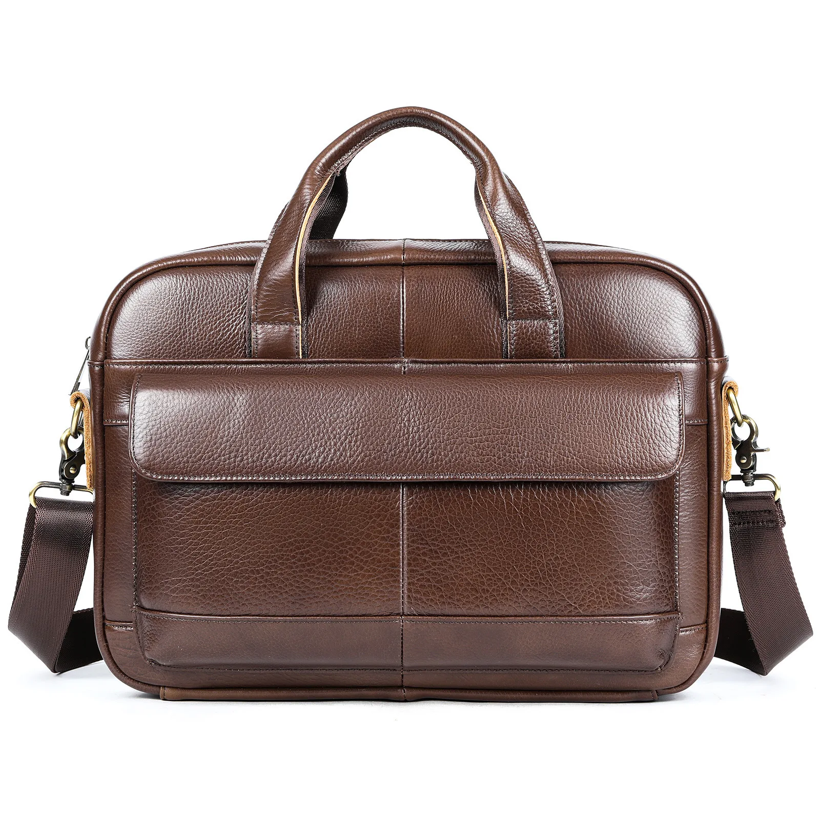 Men Genuine Leather Briefcase Handbag Business Shoulder Bag Large Capacity Laptop Messenger Bag Office Work Satchel For Male