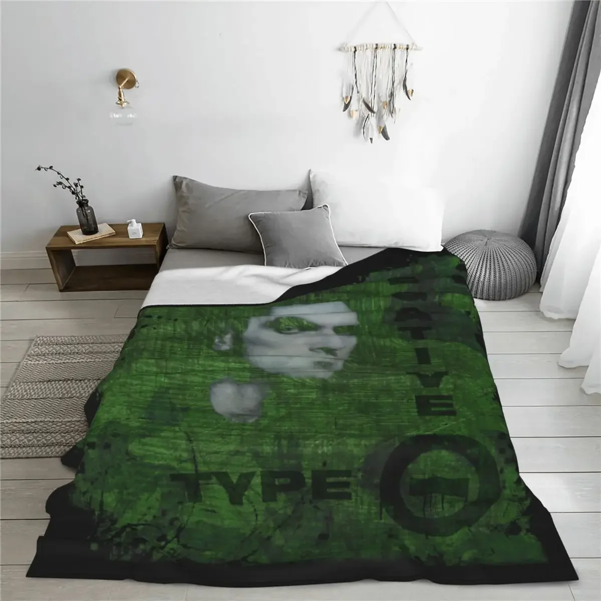 Customization Type O Negative Peter Steele Blankets Velvet Summer Multifunction Ultra-Soft Throw Blanket for Sofa Couch Plush Th