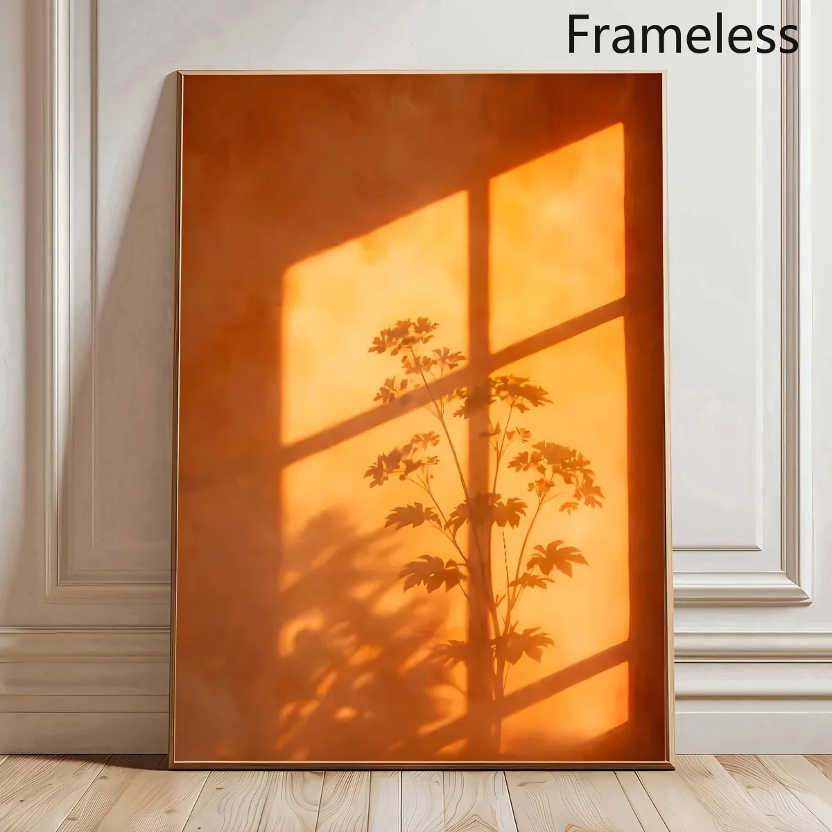 2D Flat, 2D Flat, a Frameless Sunset Window Shadow Plant Poster, an Easy And Natural Canvas Painting, Creative Wall Art, a Bi