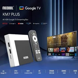 [Genuine] Mecool KM7 Plus TV Box Android11 Amlogic S905Y4 16GB Netflix Google Certified ATV AV1 1080P 4K 60pfs Best Media Player