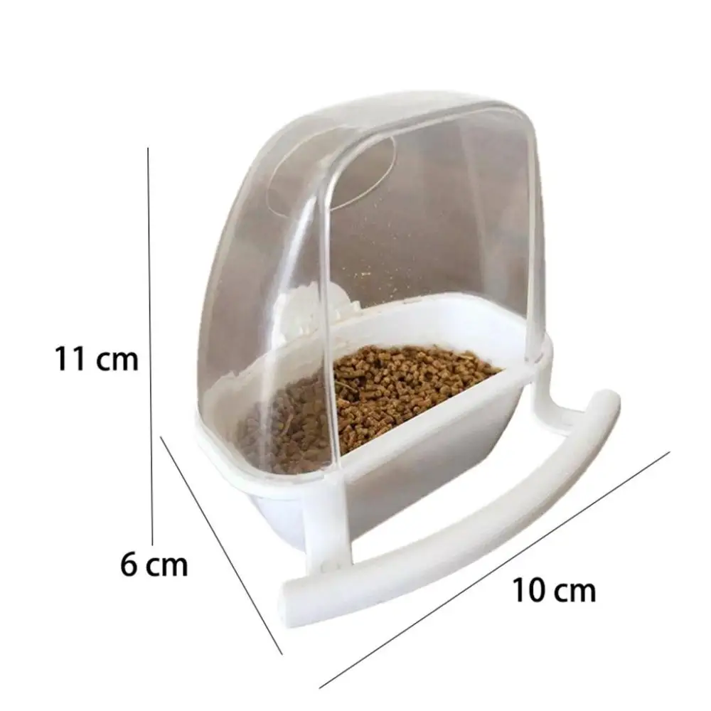 Playing and Eating Bird Cage Decor Fix on Cage Clear Birds Watering Bowl Bird Feeder Bird Food Container Parrot Supplies