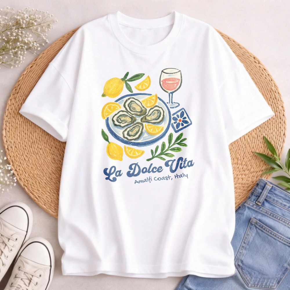 La Dolce Vita Amalfi Coast Shirt Limoncello T-Shirt Italian Summer Citrus Tee Ciao Bella Tops Tomato Girl Summert Shirt